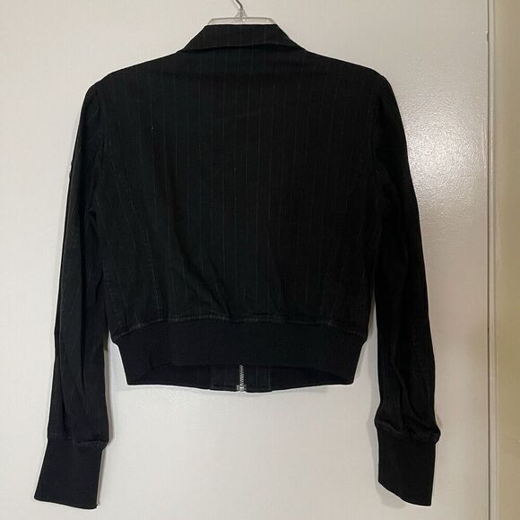 Vintage Yohji Yamamoto Y-3 y2k black striped cropped zip up jacket size medium - Picture 7 of 7